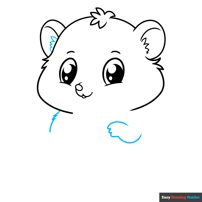 Cute Hamster step-by-step drawing tutorial: step 5