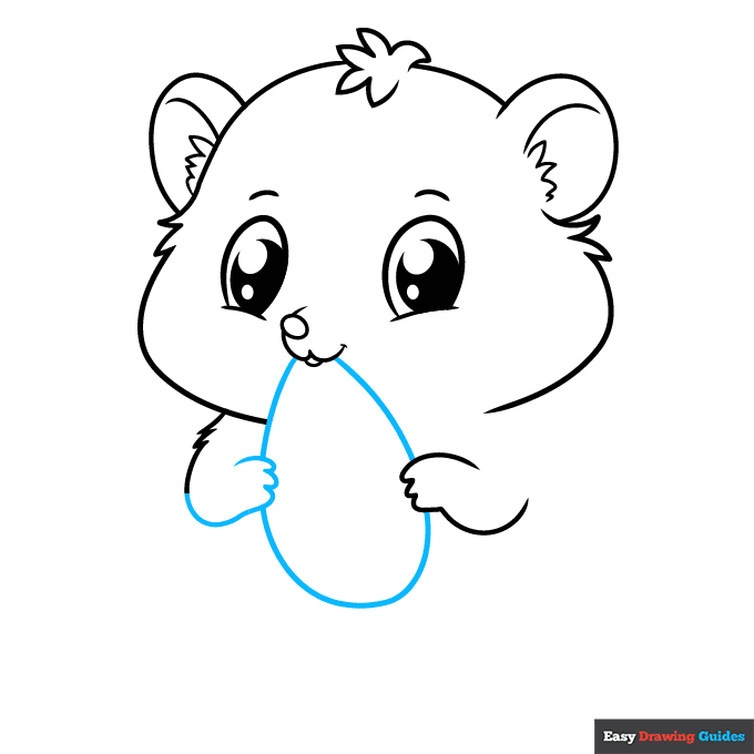 Cute Hamster step-by-step drawing tutorial: step 6