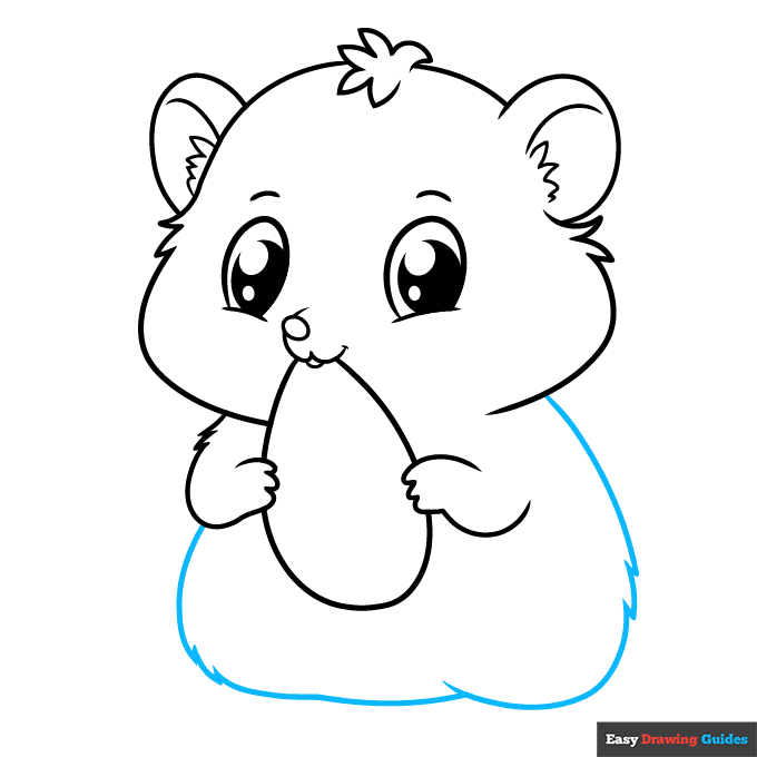 Cute Hamster step-by-step drawing tutorial: step 7