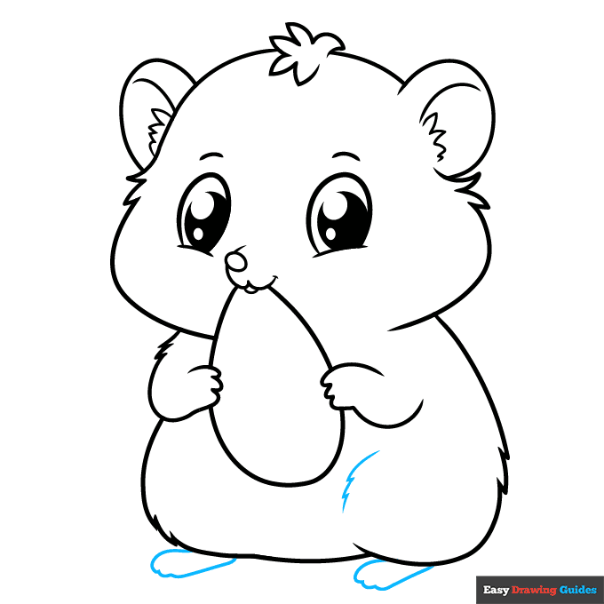 Cute Hamster step-by-step drawing tutorial: step 8