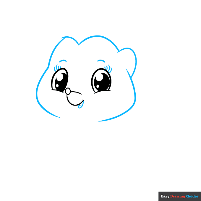 Cute Hedgehog step-by-step drawing tutorial: step 2