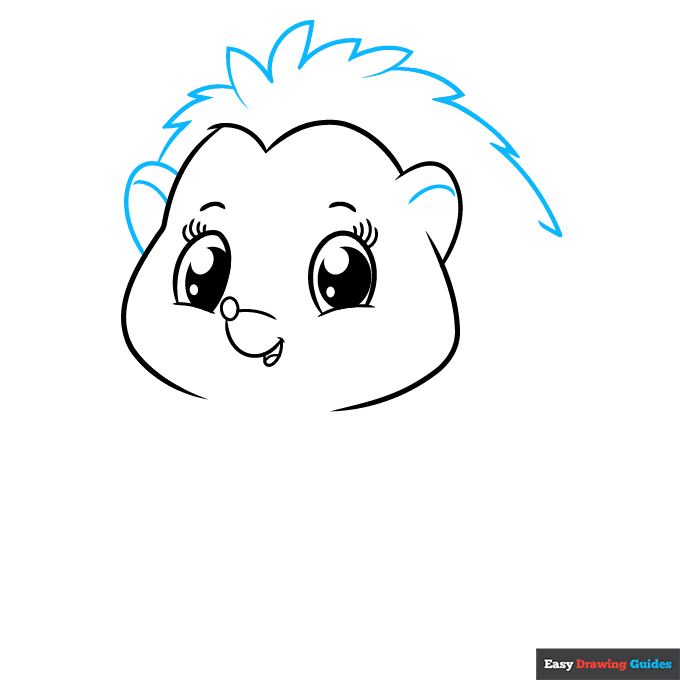 Cute Hedgehog step-by-step drawing tutorial: step 3