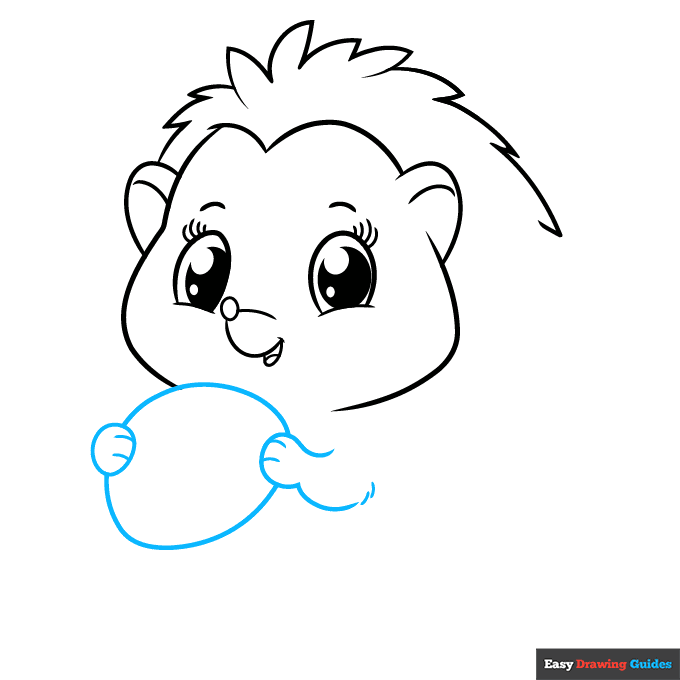 Cute Hedgehog step-by-step drawing tutorial: step 4