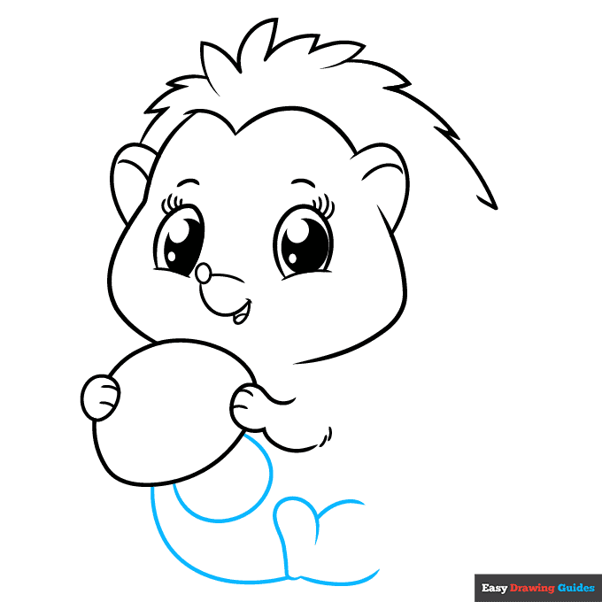 Cute Hedgehog step-by-step drawing tutorial: step 5