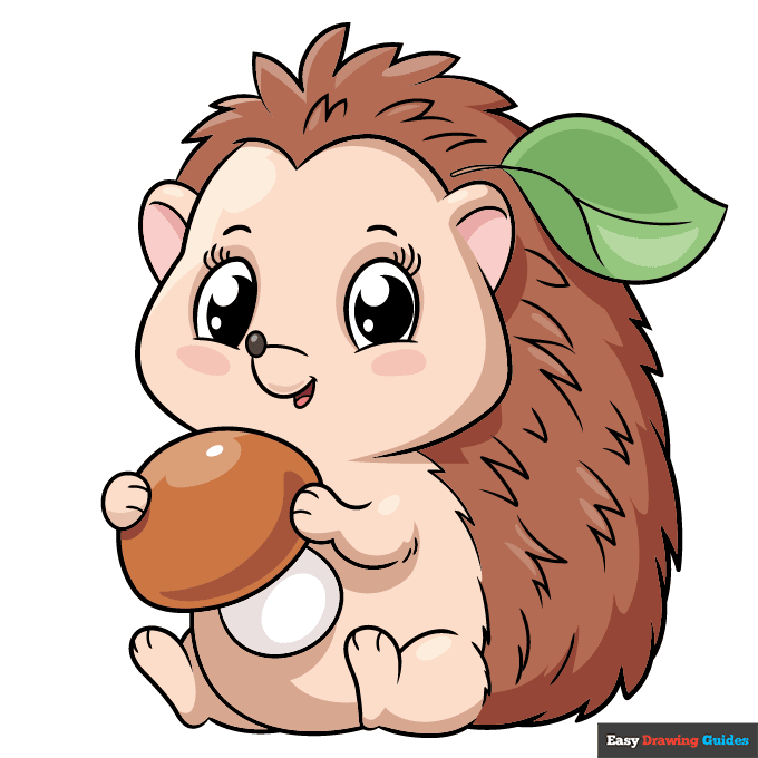 Cute Hedgehog step-by-step drawing tutorial: step 11