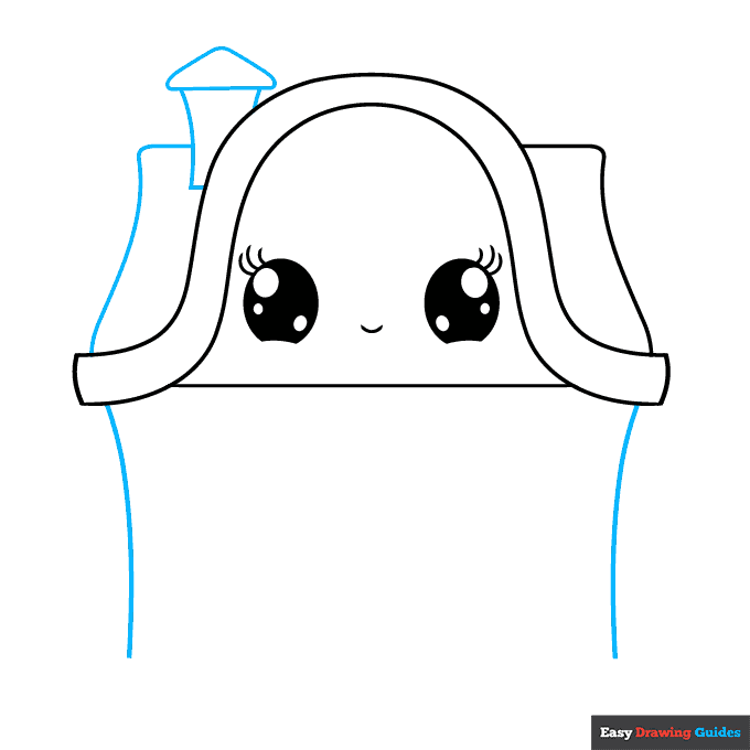 Cute House step-by-step drawing tutorial: step 3