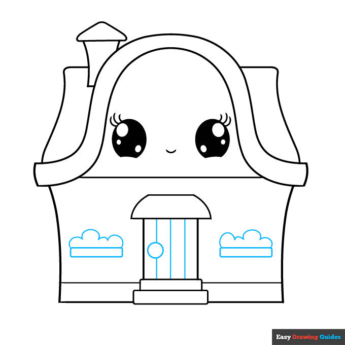 Cute House step-by-step drawing tutorial: step 5