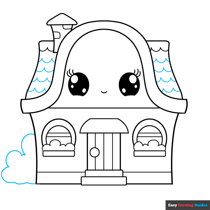 Cute House step-by-step drawing tutorial: step 7