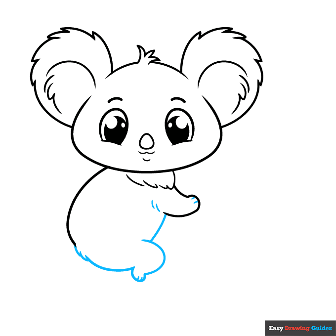 Cute Koala step-by-step drawing tutorial: step 5