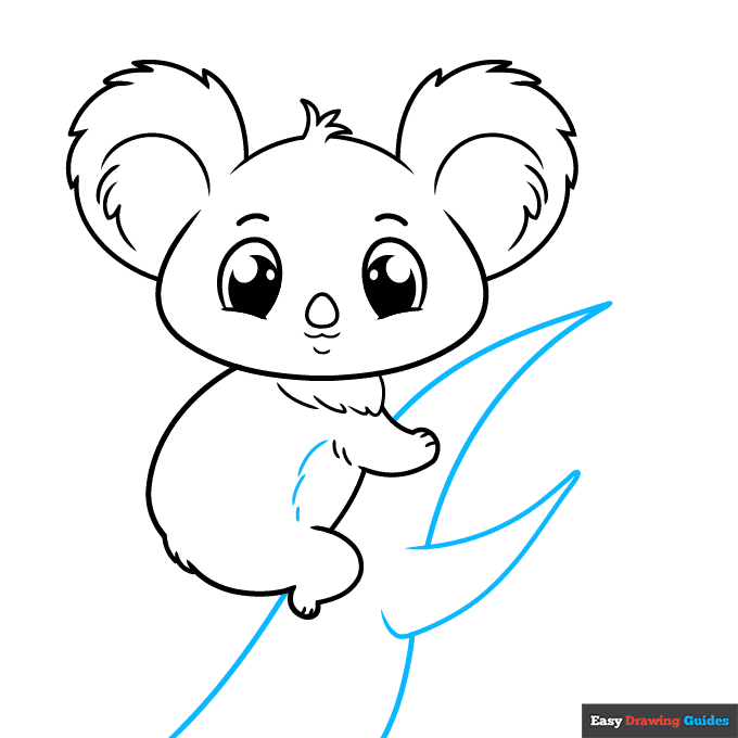 Cute Koala step-by-step drawing tutorial: step 6