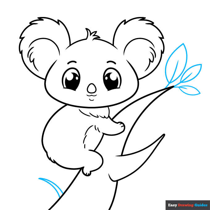 Cute Koala step-by-step drawing tutorial: step 7