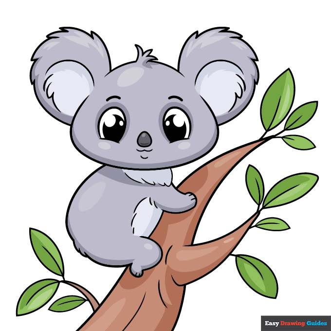 Cute Koala step-by-step drawing tutorial: step 11