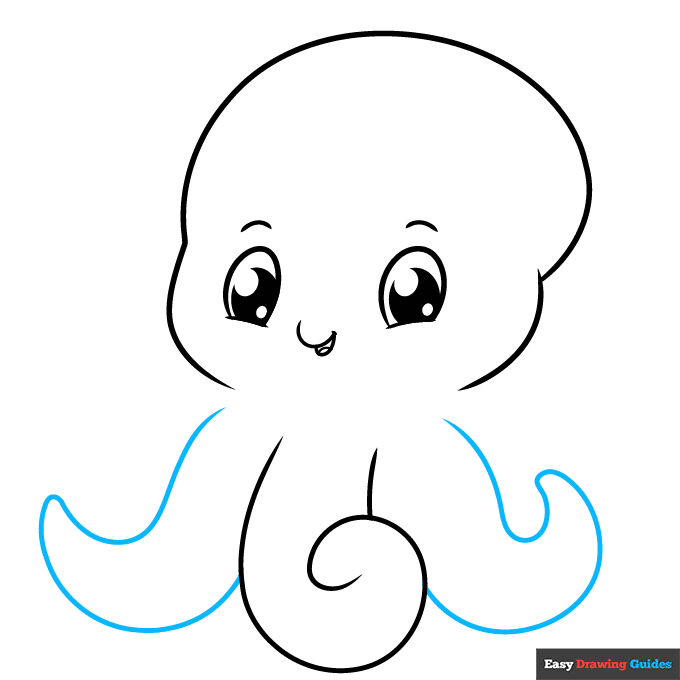 Cute Octopus step-by-step drawing tutorial: step 5