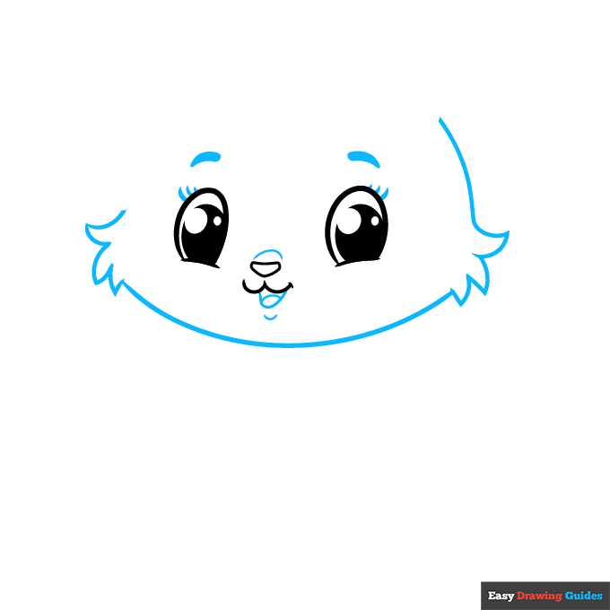 Cute Tiger step-by-step drawing tutorial: step 2