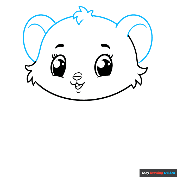 Cute Tiger step-by-step drawing tutorial: step 3
