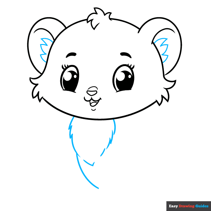 Cute Tiger step-by-step drawing tutorial: step 4