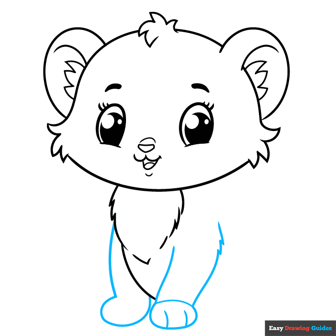Cute Tiger step-by-step drawing tutorial: step 5