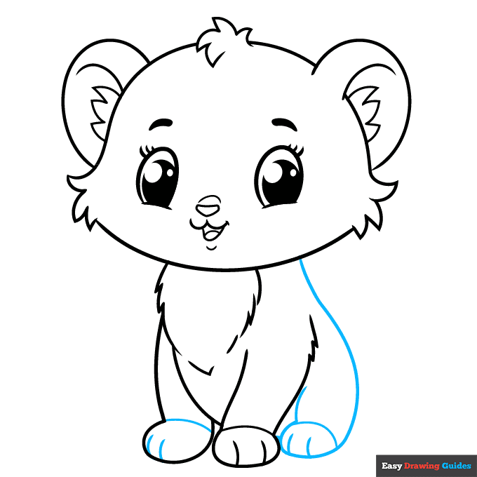 Cute Tiger step-by-step drawing tutorial: step 6