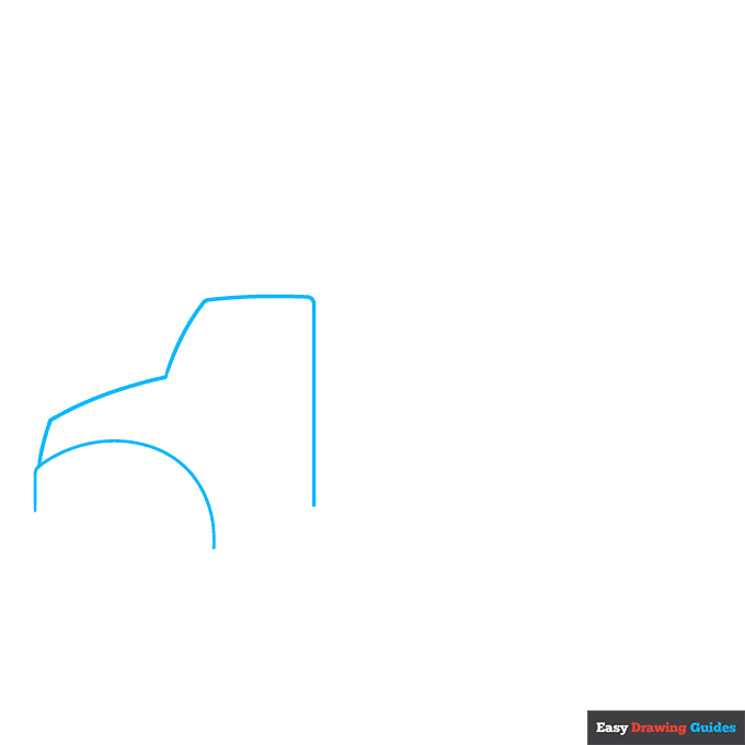 Dump Truck step-by-step drawing tutorial: step 1