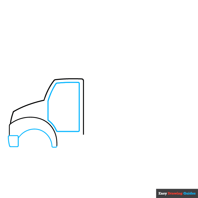 Dump Truck step-by-step drawing tutorial: step 2