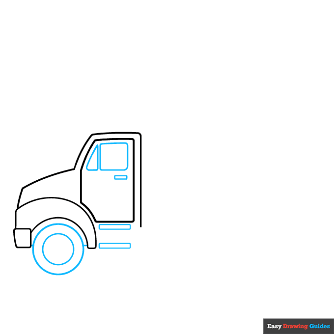 Dump Truck step-by-step drawing tutorial: step 3