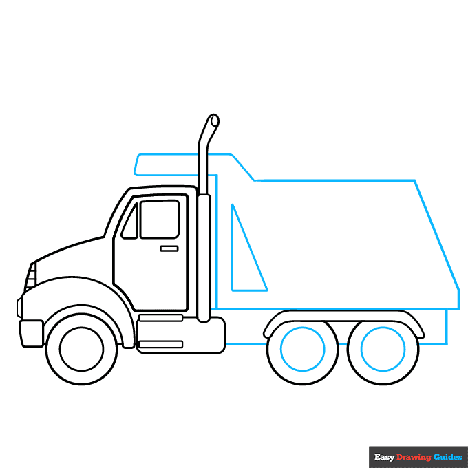 Dump Truck step-by-step drawing tutorial: step 6