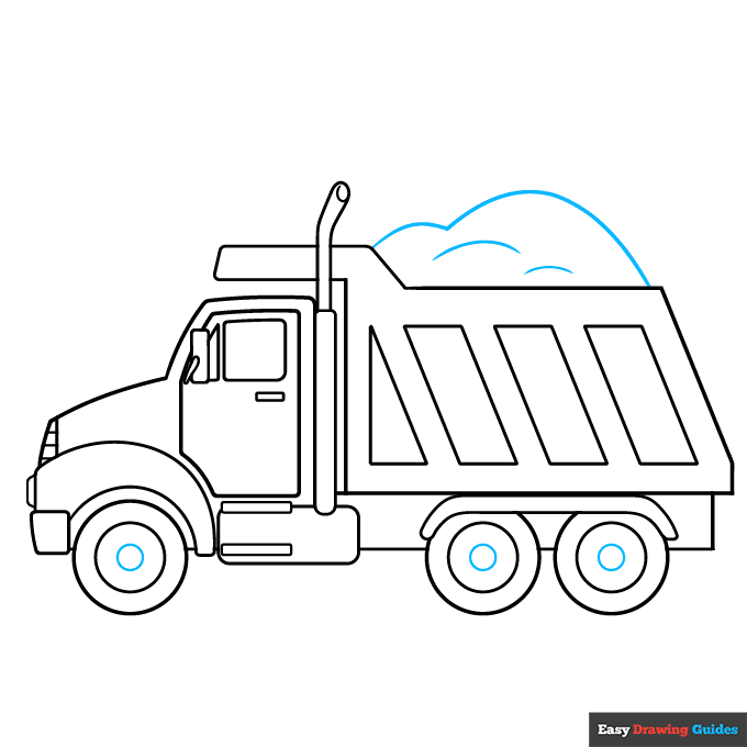 Dump Truck step-by-step drawing tutorial: step 8