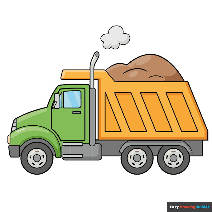 Dump Truck step-by-step drawing tutorial: step 11