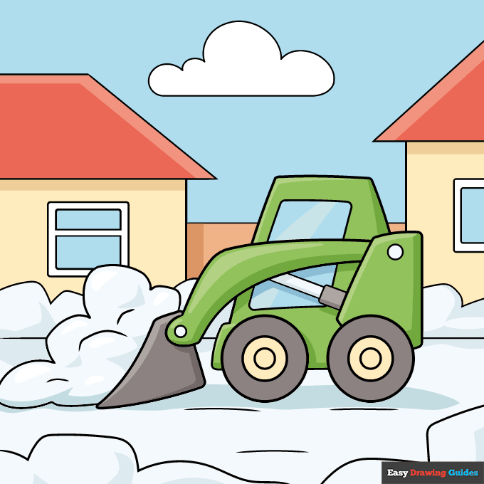 Easy Snow Plow step-by-step drawing tutorial: step 11