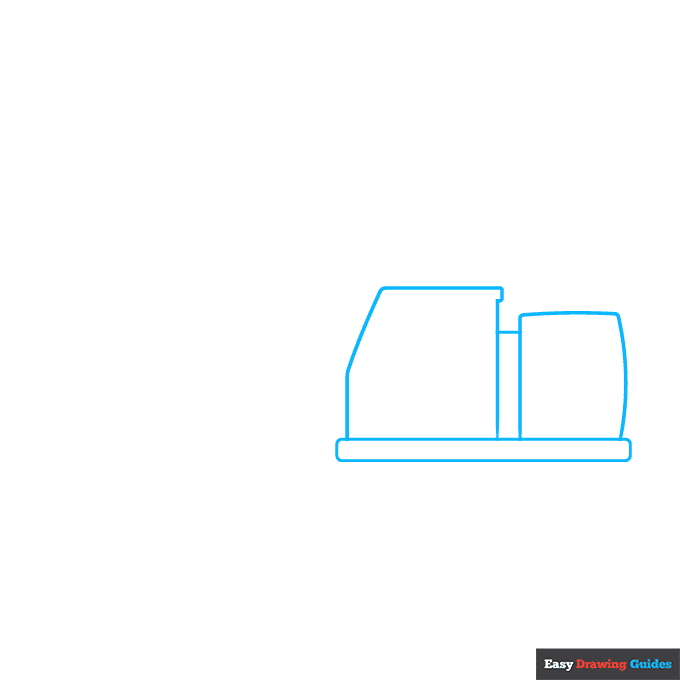 Excavator step-by-step drawing tutorial: step 1