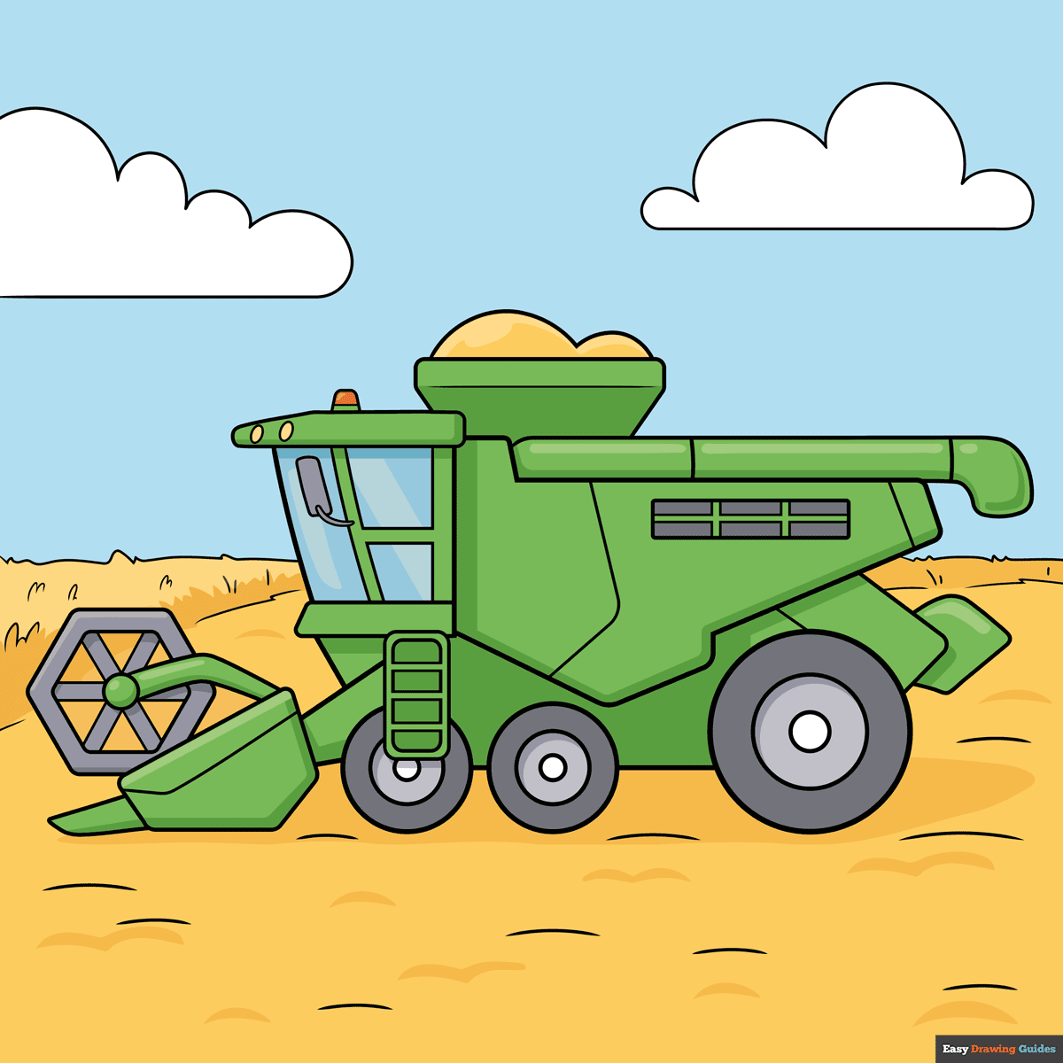How to Draw a Combine Harvester Featured Image