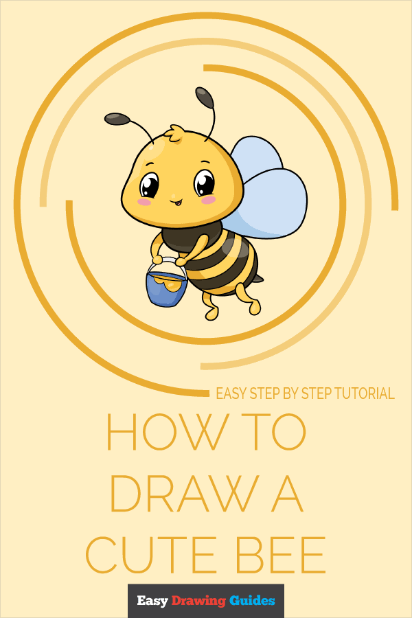 How to Draw a Cute Bee Pinterest Image