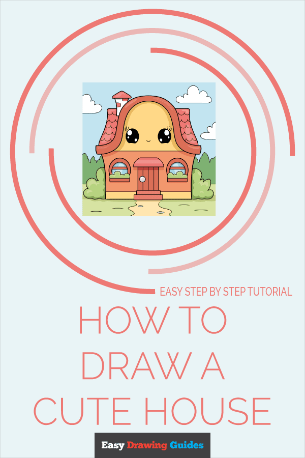How to Draw a Cute House Pinterest Image