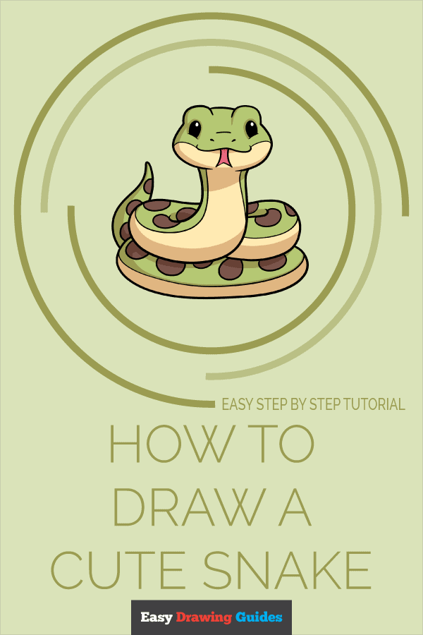 Adorable cartoon snake illustration for easy drawing practice.