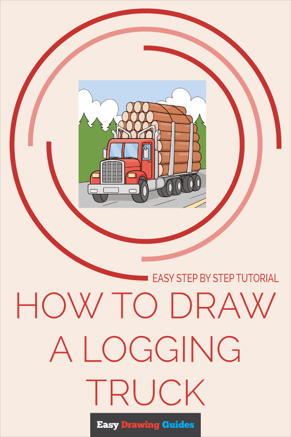 How to Draw a Logging Truck Pinterest Image