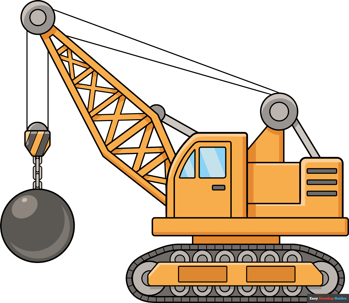 How to Draw a Wrecking Ball Crane Featured Image
