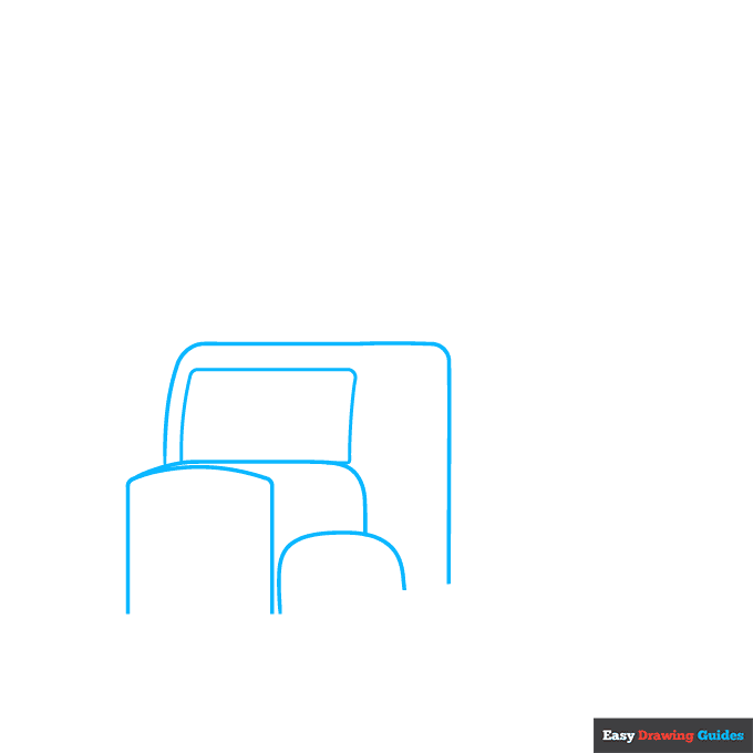 Logging Truck step-by-step drawing tutorial: step 1