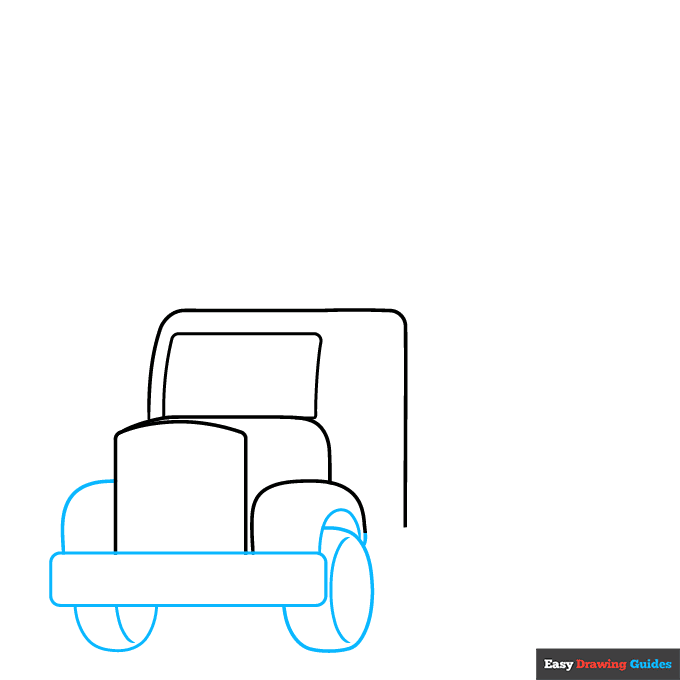 Logging Truck step-by-step drawing tutorial: step 2