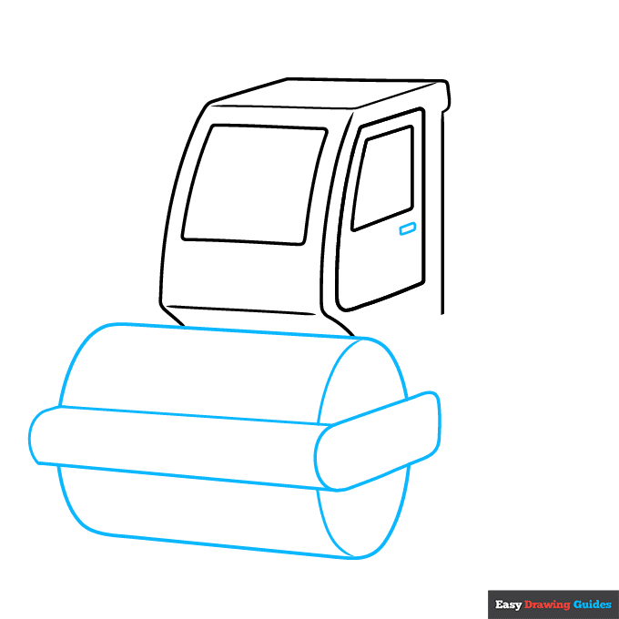 Road Roller step-by-step drawing tutorial: step 3