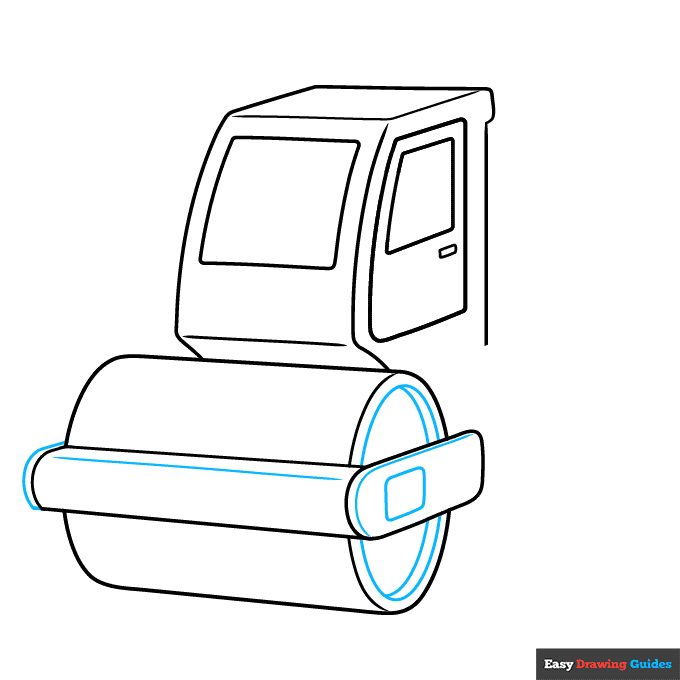 Road Roller step-by-step drawing tutorial: step 4