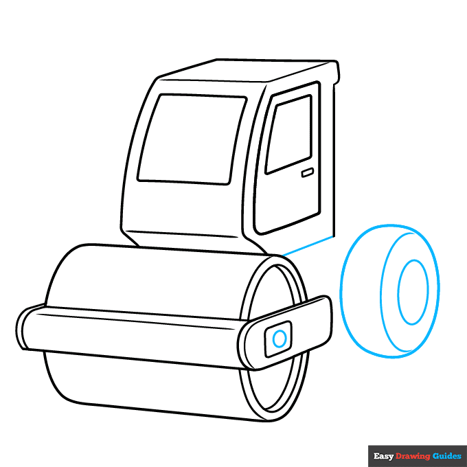 Road Roller step-by-step drawing tutorial: step 5