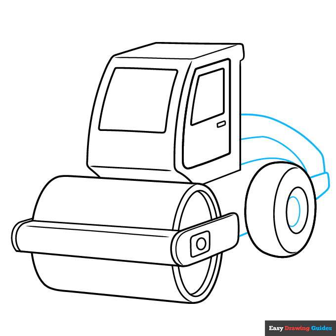 Road Roller step-by-step drawing tutorial: step 6