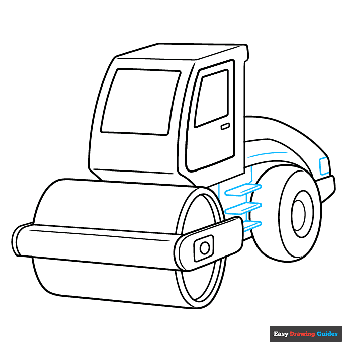 Road Roller step-by-step drawing tutorial: step 7