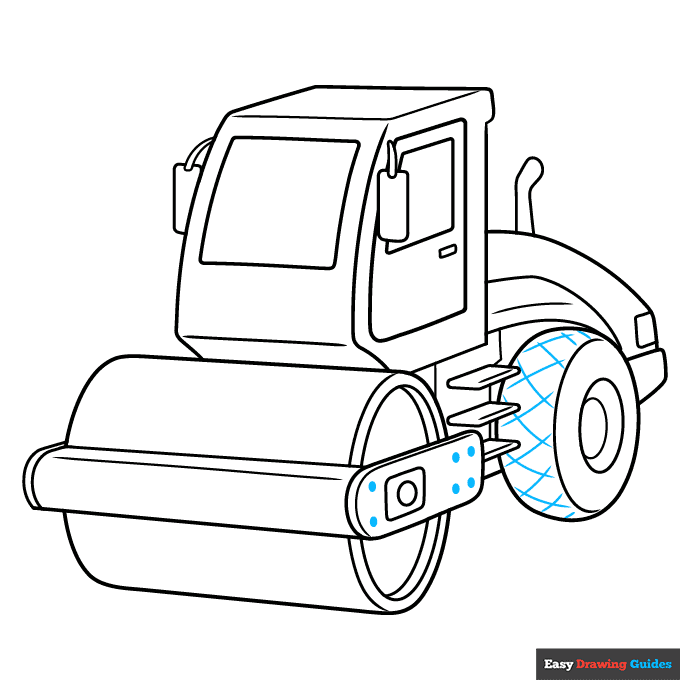 Road Roller step-by-step drawing tutorial: step 9