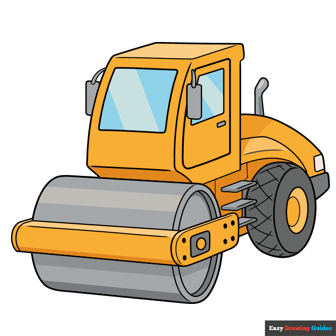 Road Roller step-by-step drawing tutorial: step 11