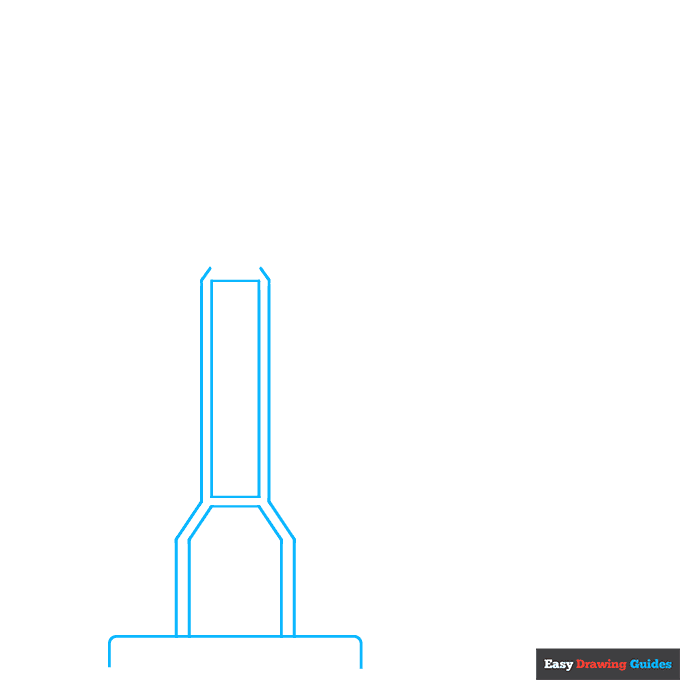 Tower Crane step-by-step drawing tutorial: step 1