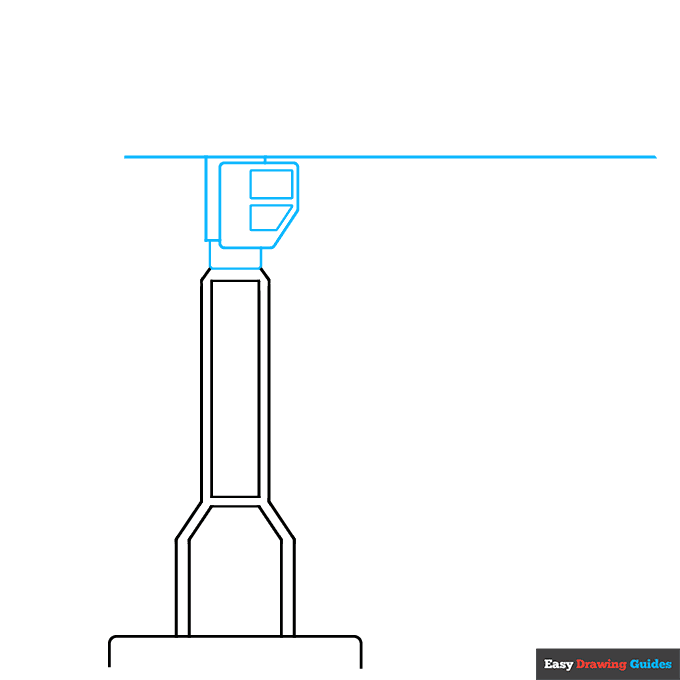 Tower Crane step-by-step drawing tutorial: step 2