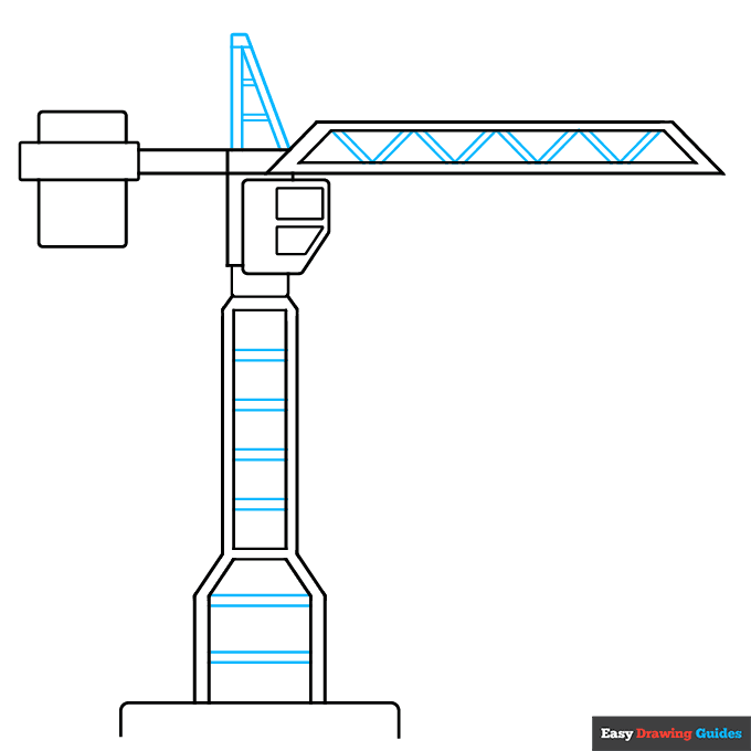Tower Crane step-by-step drawing tutorial: step 4