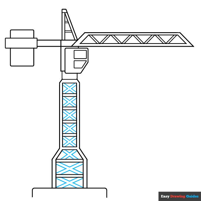 Tower Crane step-by-step drawing tutorial: step 5