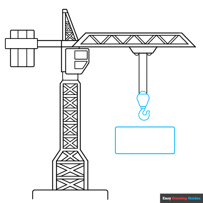 Tower Crane step-by-step drawing tutorial: step 7